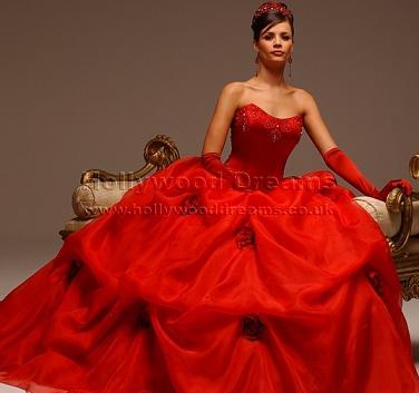 Red Wedding Dresses with Style Balloon